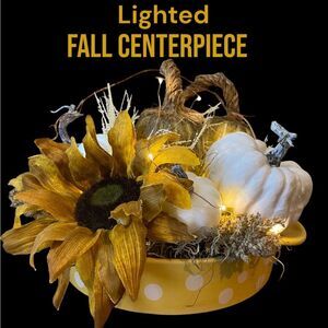 NEW Fall Centerpiece | fall decor | handmade | Pumpkin Arrangement | Lighted